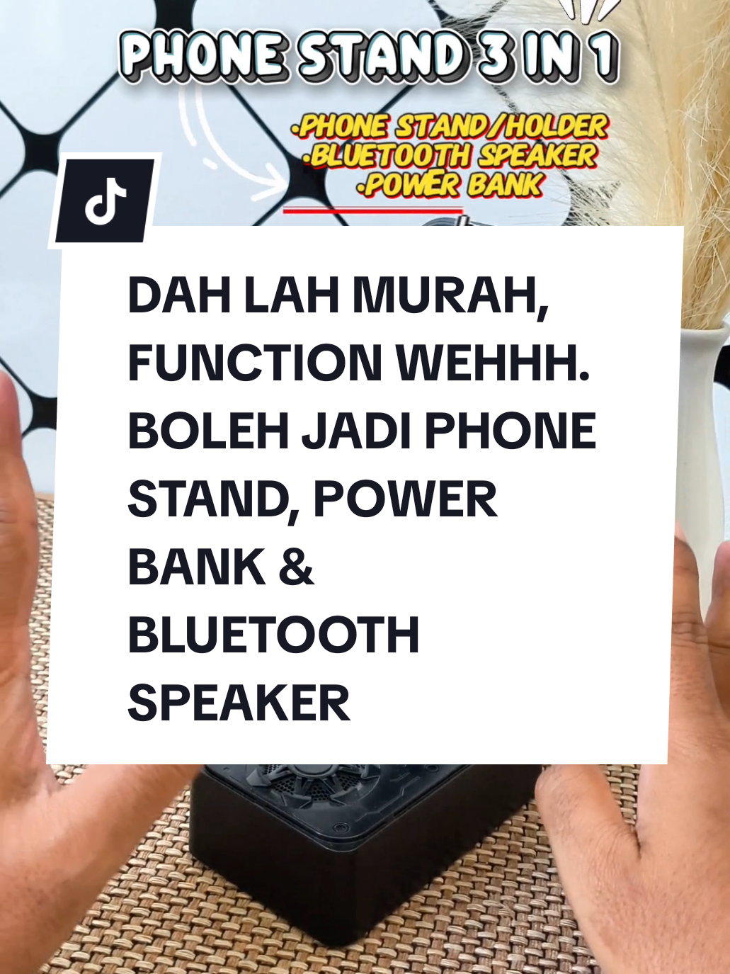 Replying to @ikaatiqah_00Berbaloi kan, beli 1 barang dapat 3 function #bluetoothspeakerphoneholder #bluetoothspeaker #phonestand3in1 
