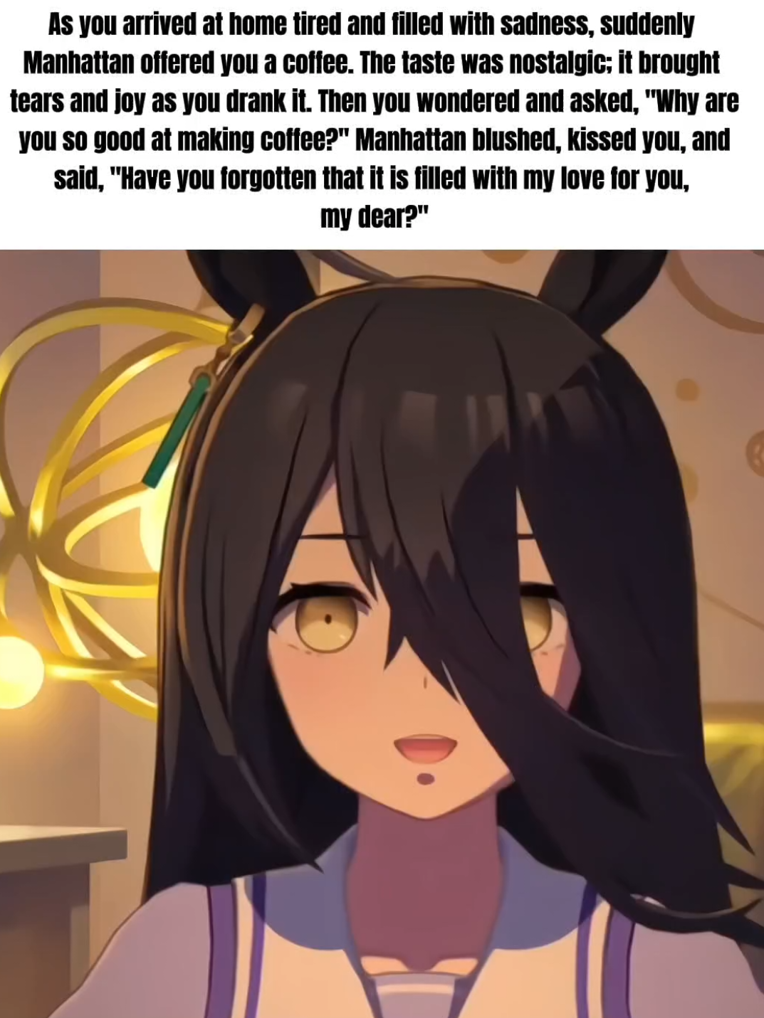 Coffee time with Manhattan☕ #manhattancafe  #fyp  #umamusume  #trending  #relatable 