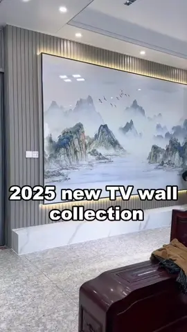 New design TV wall in 2025.#tvwall #walldecor #homedecoration #style #buildingmaterials       -in-china 