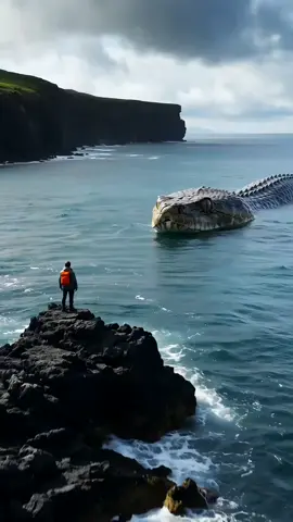 🌊 When adventure meets the unexpected... 🤯 Who else would face a giant sea serpent? 🐍🔥 Dare to explore the unknown? #ai #amazon #giant #wildanimals #scary 