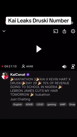 Kai Leaks Druski Number #kai #druski #mafiathon3 #kevinhart 
