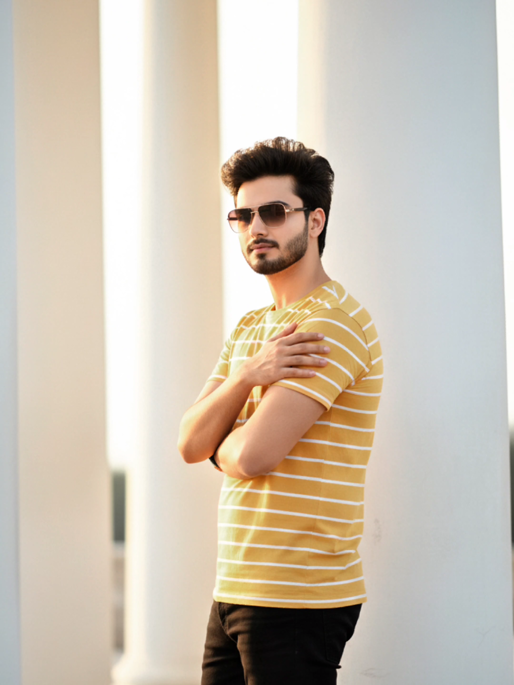 𝙋𝙍𝙊𝙈𝙋𝙏 𝙄𝙉 𝘾𝙊𝙈𝙈𝙀𝙉𝙏 ⚜️ ‎ ‎    ❤️‍🔥👇  Full-body HD portrait. Face 100% same as reference. Young stylish man, dark voluminous hair, well-groomed beard, black aviators. Wearing yellow white line shirt, black slim-fit jeans, white sneakers, . Leaning casually on a vibrant white pillar, left hand in pocket, right arm resting. Warm golden hour sunset, soft glow, multiple pillars receding for depth. Modern, aspirational lifestyle vibe.Signature: Dost Alikeep my face 100%same as in the reference image ‎ ‎    ‎ ‎    ‎ ‎    ‎ ‎    ‎ ‎    ‎ ‎    ‎ ‎     Gemini prompts, TikTok Gemini trends, Gemini zodiac TikTok content, TikTok astrology prompts, Gemini personality TikTok, TikTok zodiac challenges, TikTok astrology prompts, Gemini season TikTok ideas, Gemini horoscope TikTok, Gemini TikTok trends 2025, TikTok Gemini creative prompts, Zodiac prompts for TikTok, Gemini content inspiration TikTok, TikTok Gemini characteristics, Astrological TikTok ideas. . . . . . . #gemini #geminiprompts #googlegemini #ai #promptengineering 