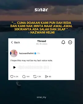 Jangan lupa selitkan doa buat saudara-saudara kita yang sedang dalam misi Global Sumud Flotilla dipermudahkan segala urusan sehingga berjaya sampai ke Gaza dengan selamat, aamin 🤲🏻  Sumber: Thread @hazwanihelmi  #SINARKongsi #SINARMuzikRetroTerbaik #fyp #foryoupage #fyppppppppppppppppppppppp 