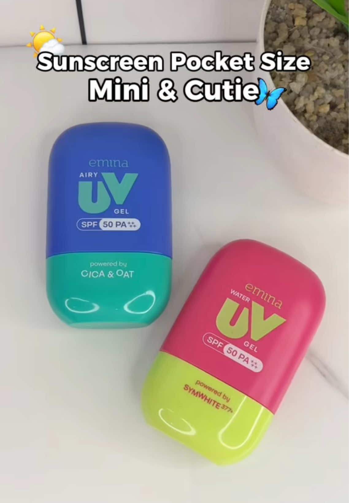 Sunscreen pocket size yang ready on the go! 👛✨🙌🏻 #eminauvgelsunscreen #eminasunscreen #sunscreenviral #mina🎀 