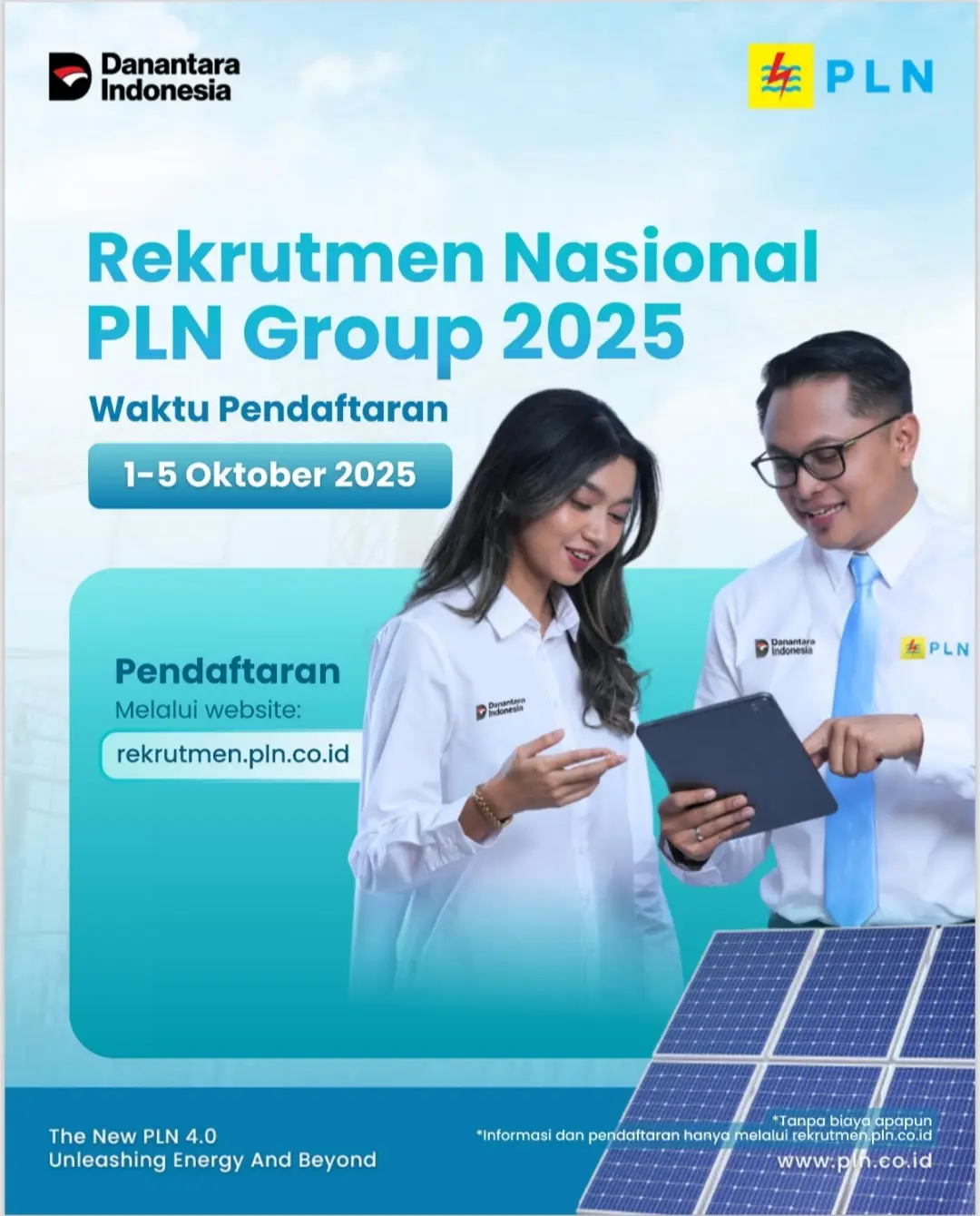 informasi selengkapnya dan link pendaftaran tertera pada slide ya guys🥰 #danantara #loker #pln #freshgraduate 