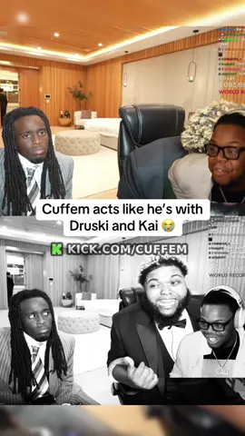 Cuffem acts like he’s with Druski and Kai 😭 #fyp #viral #cuffem #druski #kaicenat 