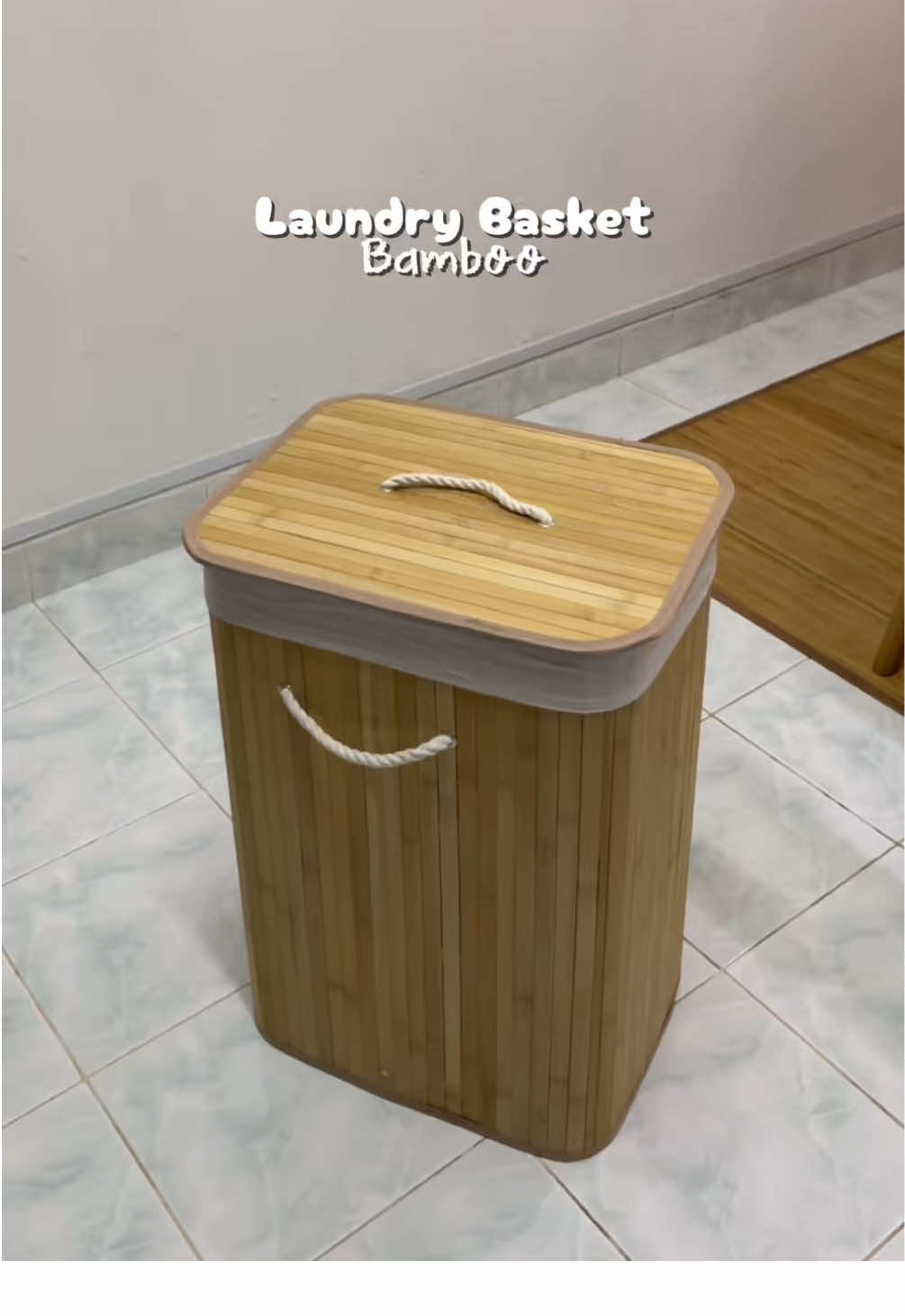 Sebelum ni dah grab saiz small, ni kita grab lagi yg saiz besar 🫣 Bakul ni serius mmg cantik. Material bamboo, yg ni ruang lagi luas, boleh letak byk baju atau mainan. Kalau taknak guna, boleh lipat dan simpan je tau 😍 #laundry #laundrybasket #laundrystorage #foldablebasket #foldablelaundrybasket 