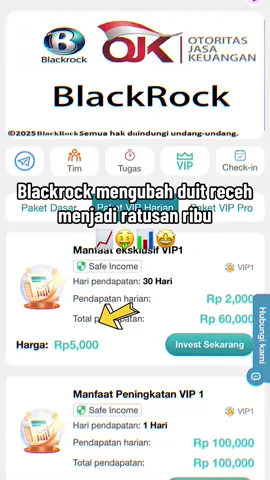 Minimal invest cuma 5k aja lebih mahalan bakso satu mangkuk 🤪😜🤫📊📈🤑 #blackrockinvestasi #investasi #treding #bisnisanakmuda #fypp 
