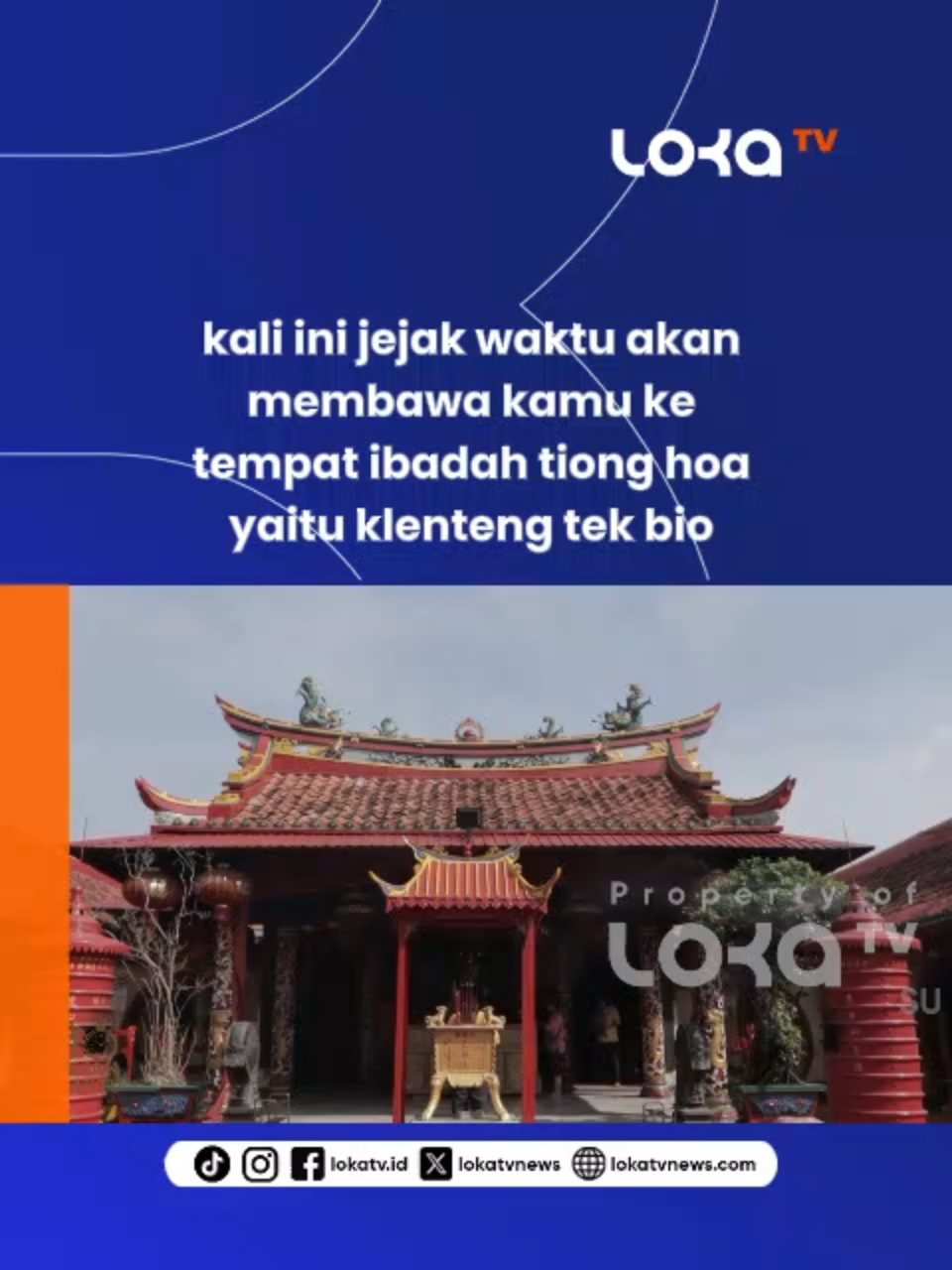 Jejak Waktu LokaTV kali ini ngajak kamu eksplor Klenteng Tek Bio. Bukan cuma tempat ibadah, tapi juga warisan budaya & arsitektur megah yang masih berdiri sebagai saksi perjalanan waktu. Sebuah heritage penting yang patut dijaga & terus jadi ruang damai bagi komunitasnya. #LokaTV #KlentengTekBio #WarisanBudaya #SitusBersejarah