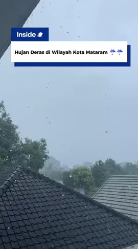 Hujan cukup deras di wilayah Kota Mataram sekitar pukul 12.30 WITA.  Hati-hati semeton yang sedang beraktivitas diluar