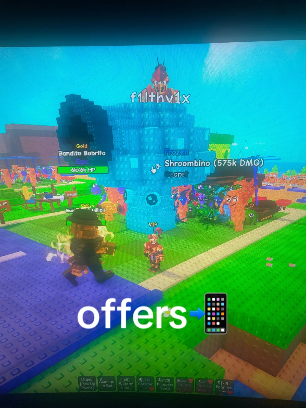 575,000 damage shroombino !!  send offers!!! #roblox #plantsvsbrainrot #growagarden #sab 
