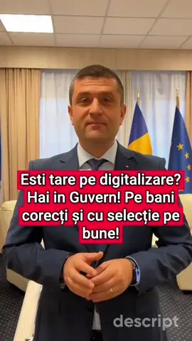 Dacă ai experiență solidă în diverse segmente de IT&C, hai să facem echipă la ministerul care se ocupă de digitalizare, în cea mai tare echipă tehnică! ✅ Recrutăm 11 specialiști de top, selectați transparent și pe bune, care vor avea în sfârșit un salariu comparabil cu cel din mediul privat. ✅ Căutăm ingineri software, analiști programatori, experți în securitate cibernetică, manageri de proiect – oameni care vor să lase o amprentă reală asupra digitalizării României. ✅ Am eliminat condițiile absurde care blocau accesul profesioniștilor (de exemplu, experiența pe fonduri europene). Acum contează competența și dorința de a livra rezultate. 📌 Vezi detaliile în video și accesează link-ul din primul comentariu pentru procedura de aplicare. 👉 Dacă ești gata să faci istorie și să aduci România în era digitală, te așteptăm în echipa noastră! Dinăuntru, nu de pe margine #România #USR #fyp #viralvideo #viral 