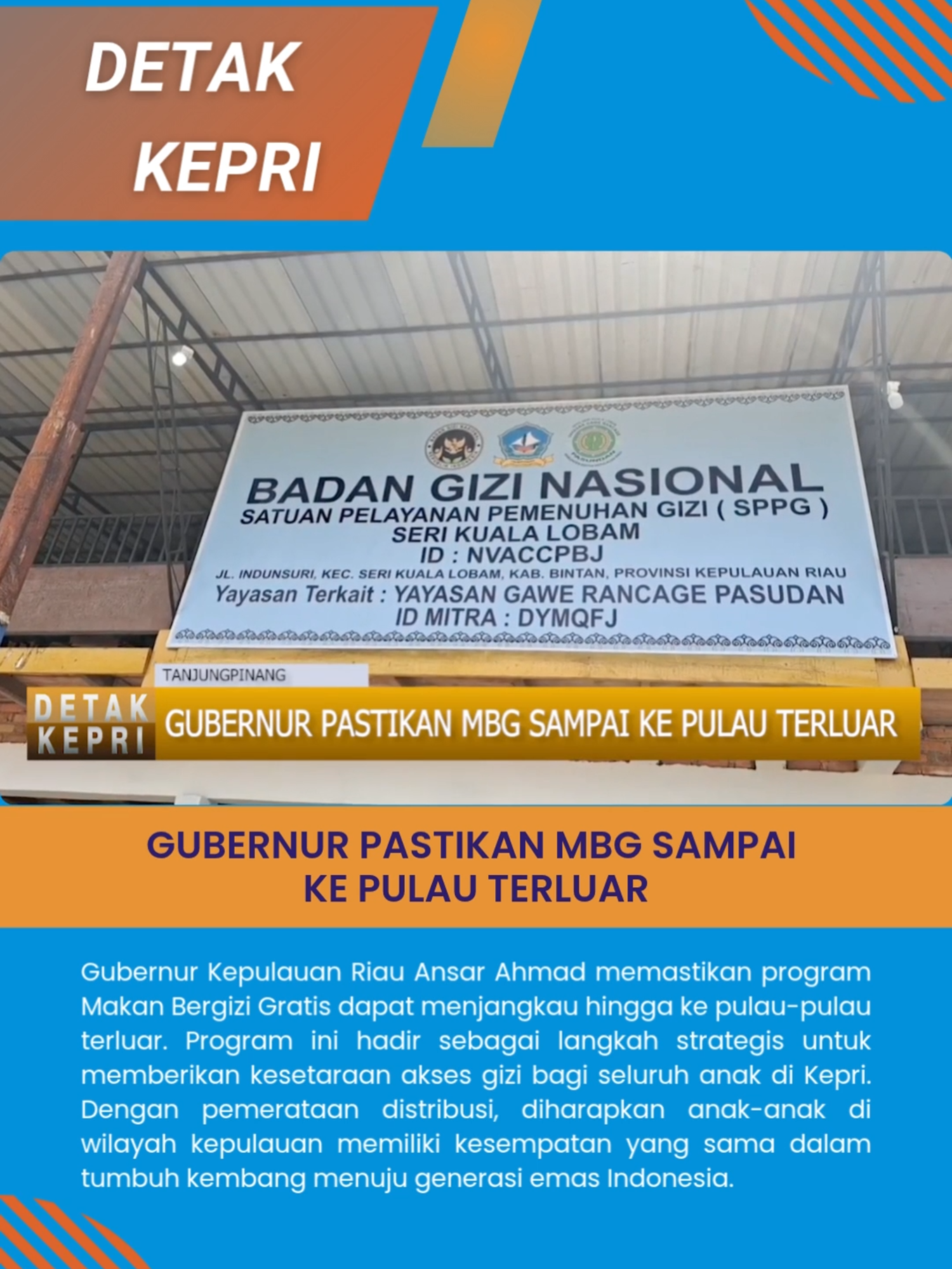 GUBERNUR PASTIKAN MBG SAMPAI KE PULAU TERLUAR#redaksibatamtv #batamtv #MakanBergiziGratis