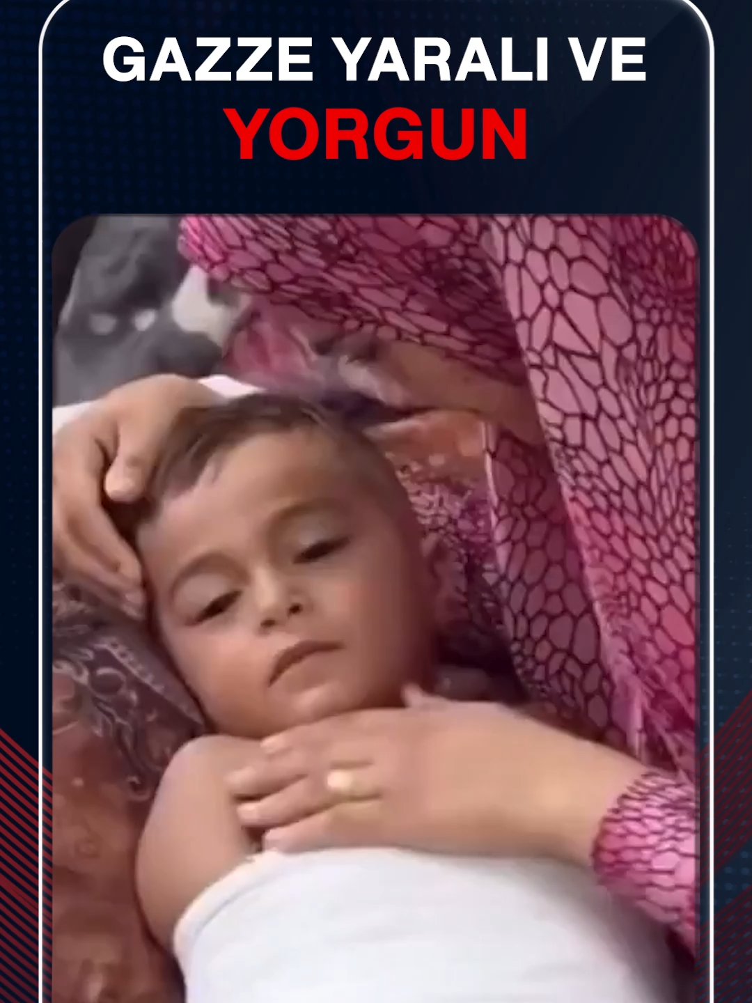 Katil İsrail'in saldırılarında yaralanan Gazzeli küçük çocuğun ağzından dökülen o cümle yürek parçaladı: Ben yoruldum.