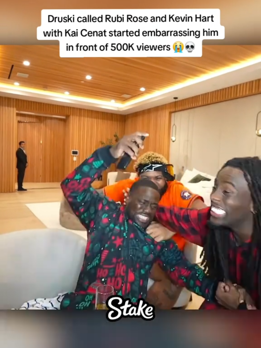 Druski called Rubi Rose and Kevin Hart with Kai Cenat started embarrassing him in front of 500K viewers 😭💀 #druski #rubirose #kevinhart #kaicenat 
