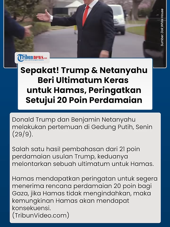 Ultimatum Keras Netanyahu & Trump, Beri Hamas Pilihan: Terima 20 Poin Perdamaian atau Konsekuensi #netanyahu #trump #hamas #hamasvsisrael #gaza #freepalestine