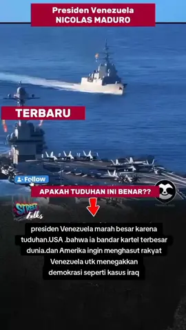 kedua negara bersitegang buntut dari ditenggelamkan nya kapal Venezuela yg diisukan bawa narkoba ke Amerika.padahal kapal tsb membawa makanan kacang kacangan dan lainnya.dan Amerika menuduh presiden Venezuela kartel terbesar dunia.dan Amerika ingin menegakan demokrasi ala mereka sebagai propaganda menghasut rakyat Venezuela seperti kasusnya diiraq dulu.dan sekarang negara Venezuela sudah dikepung oleh pasukan Amerika. kita tunggu kelanjutan.ingat Venezuela sekutunya Rusia,china dan Korut. #fyp #jangkauanluas #semuaorang #sorotan #pengikut 