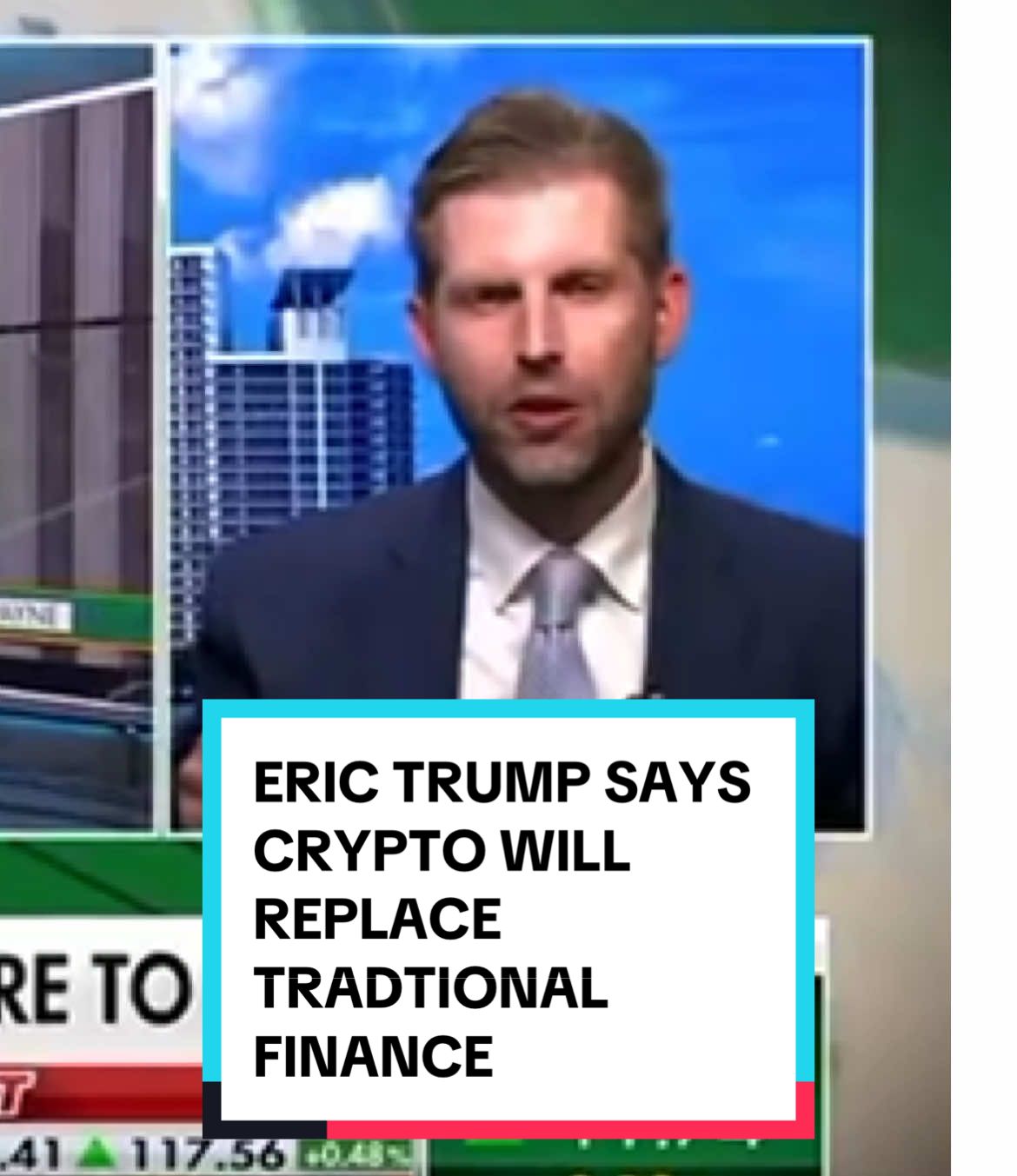 🇺🇸 ERIC TRUMP SAID LIVE ON FOX TV THAT #BITCOIN AND CRYPTO WILL CLEARLY REPLACE THE TRADITIONAL FINANCE “IT’S HAPPENING SO FAST” 🚀