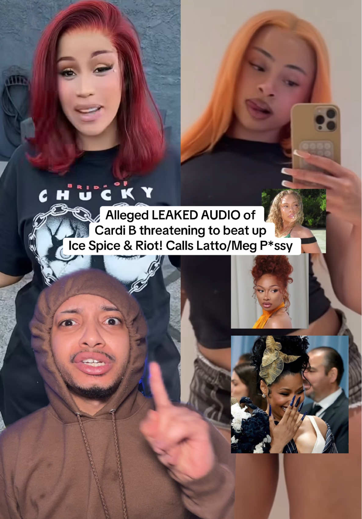 LEAKED AUDIO of Cardi B threatening to Beat Up Ice Spice and Riot ! #cardib #icespice #latto #megantheestallion #nickiminaj 