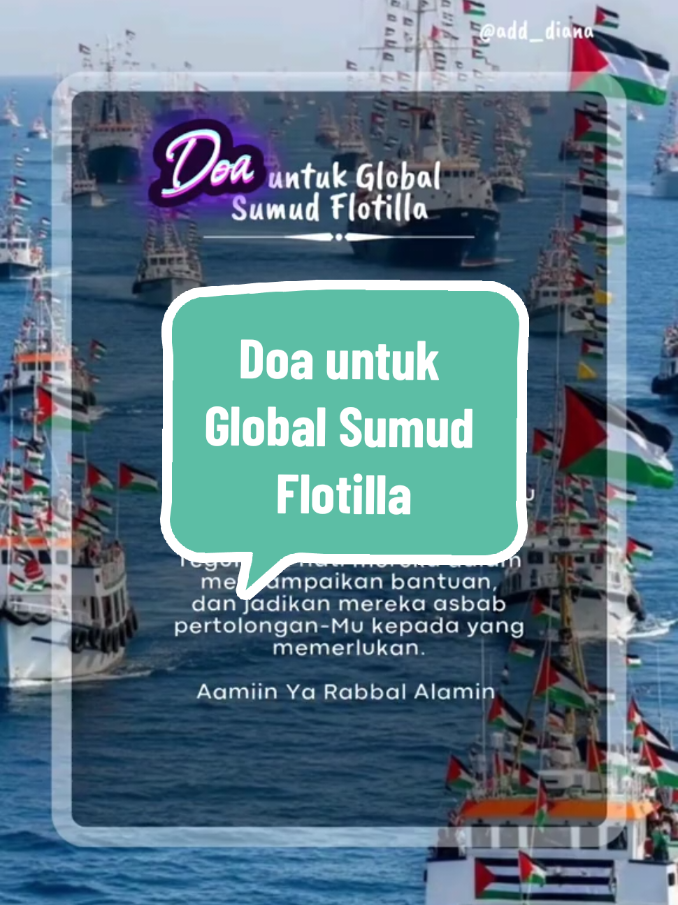 Ada yang memilih diam. Tapi mereka memilih untuk belayar. Demi saudara kita di Palestin🇵🇸. Kami di sini mendoakan dari jauh. #globalsumudflotilla #adeenalifestyleshop 