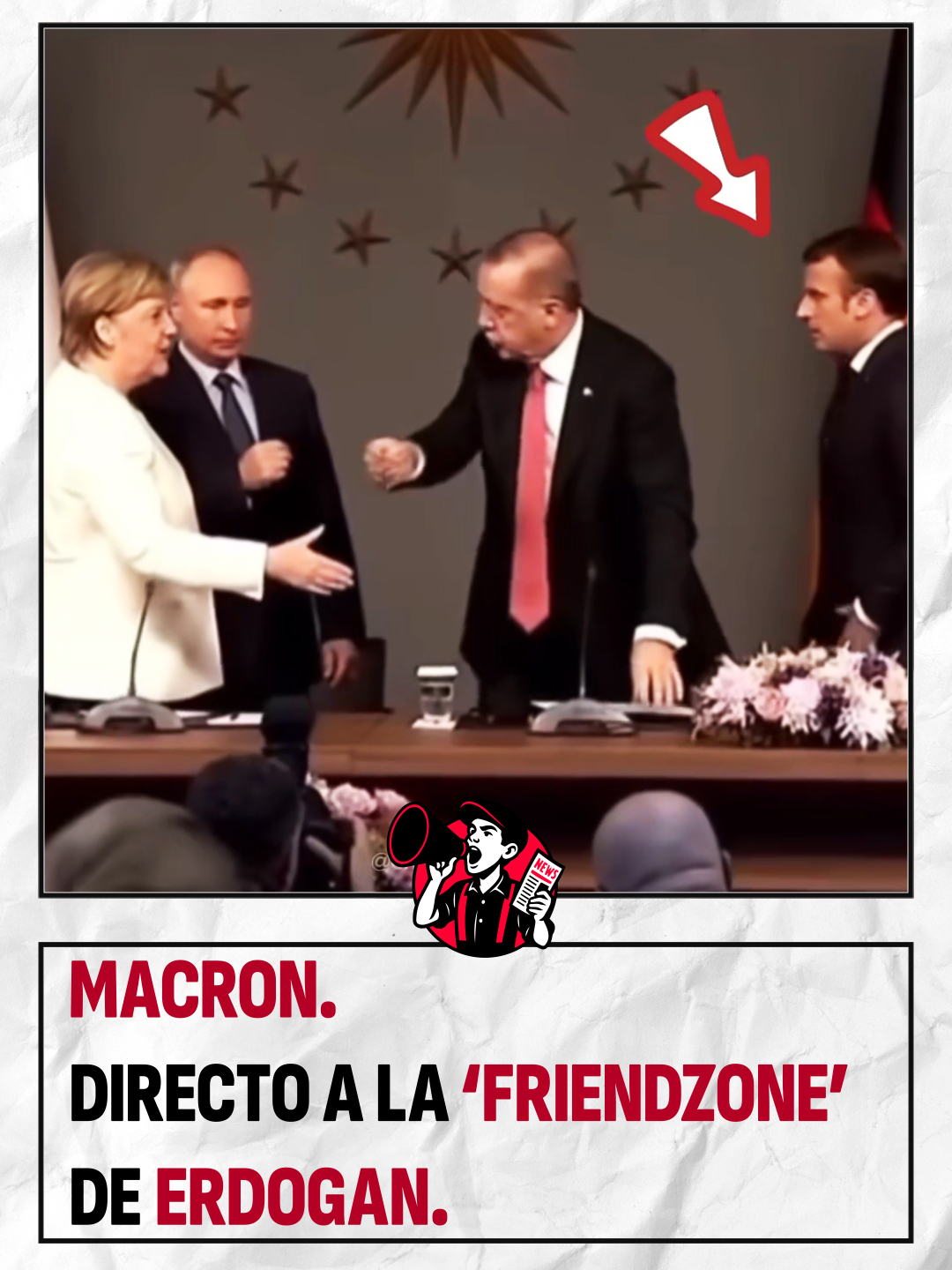 En la cumbre de 2018 en Estambul, Macron se acercó a Erdogan buscando conversación. Resultado: Erdogan lo ignoró y prefirió hablar con Putin. Macron aprendió que, en política, a veces simplemente no eres el tema de conversación favorito. ¡Directo a la ‘friendzone’! #macron #erdogan #putin #estambul #2018 #cumbre #politica #ignorado #moment #leaders