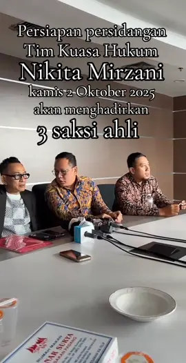 tim kuasa hukum Nikita Mirzani akan menghadirkan 3 saksi ahli di persidangan pada hari kamis tgl 2 Oktober 2025 di pengadilan negeri Jakarta Selatan #fypviraltiktok🖤シ゚☆♡ #fypv #fypviralシviral #fyppppppppppppppppppppppp 