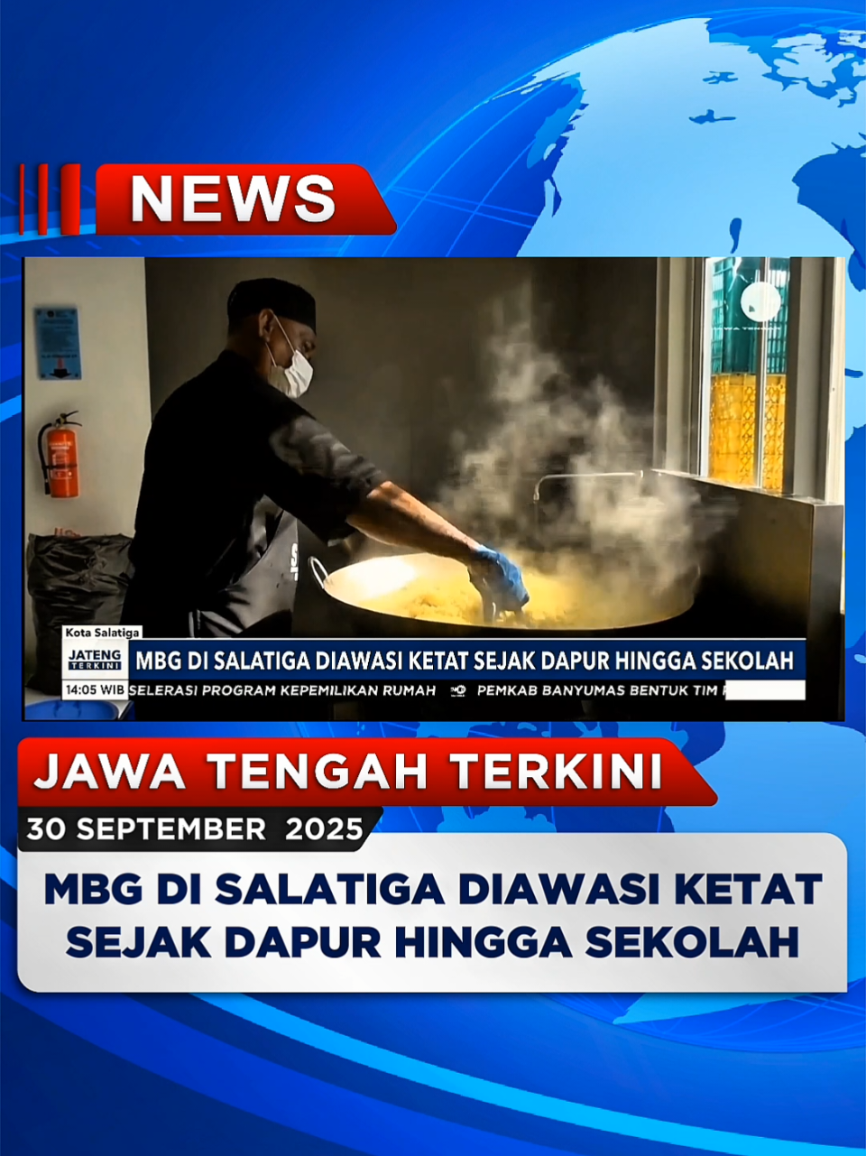 MBG Di Salatiga Diawasi Ketat Sejak Dapur Hingga Sekolah #jatengterkini 30 September 2025 Untuk mencegah terjadinya keracunan makanan dalam program makan bergizi gratis MBG, Satuan Pelayanan Pemenuhan Gizi (SPPG) Ledok, Kecamatan Argomulyo, Kota Salatiga, melakukan pengawasan ketat. Pengawasan dimulai dari pemilihan bahan baku hingga makanan sampai di tangan siswa. #mbgsalatiga #salatiga #beritatvrijateng #tvrijateng 