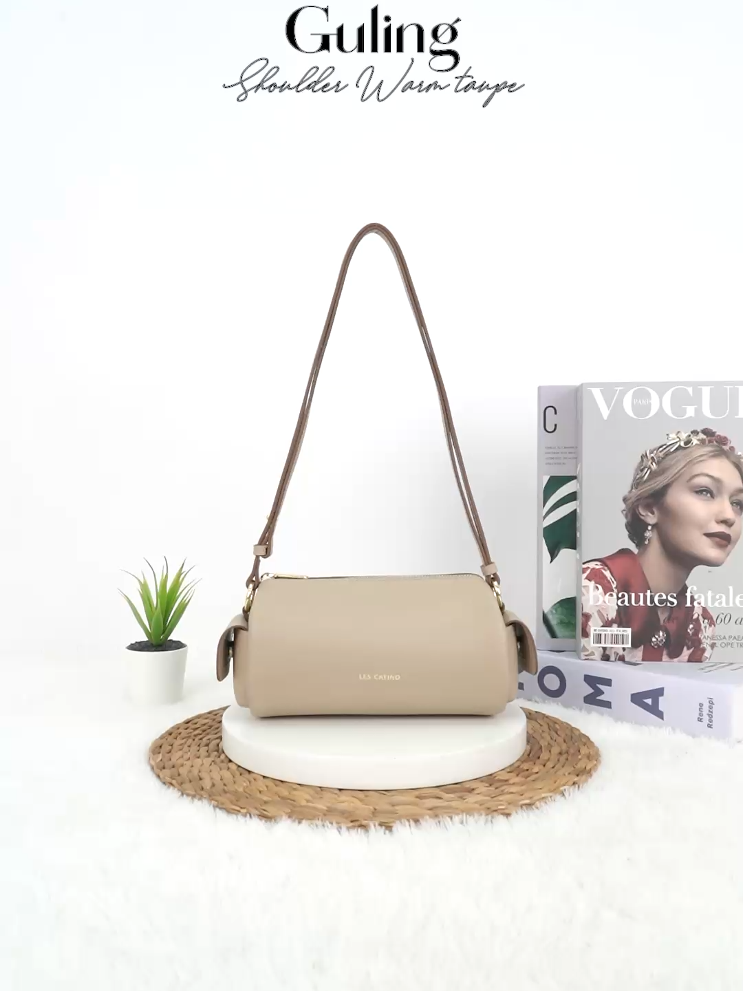 Guling Shoulder in Warm Taupe🫶. #lescatino #lokalbrand #fyp #taswanita #trend