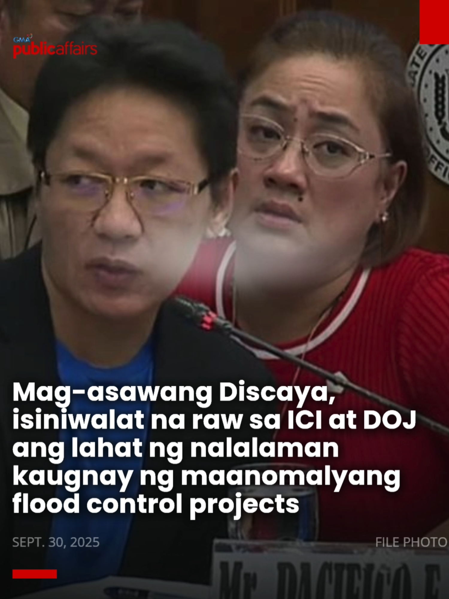 MAG-ASAWANG DISCAYA, ISINIWALAT NA RAW SA ICI AT DOJ ANG LAHAT NG NALALAMAN KAUGNAY NG MAANOMALYANG FLOOD CONTROL PROJECTS Sinabi ng abogado ng pamilya Discaya na si Atty. Cornelio Samaniego III na naibigay na ng mag-asawang Discaya sa Independent Commission for Infrastructure (ICI) at sa Department of Justice (DOJ) ang lahat ng impormasyong hawak nila kaugnay ng mga iregularidad sa flood control projects. Sinabi niya ito sa isang panayam ngayong Martes, September 30.