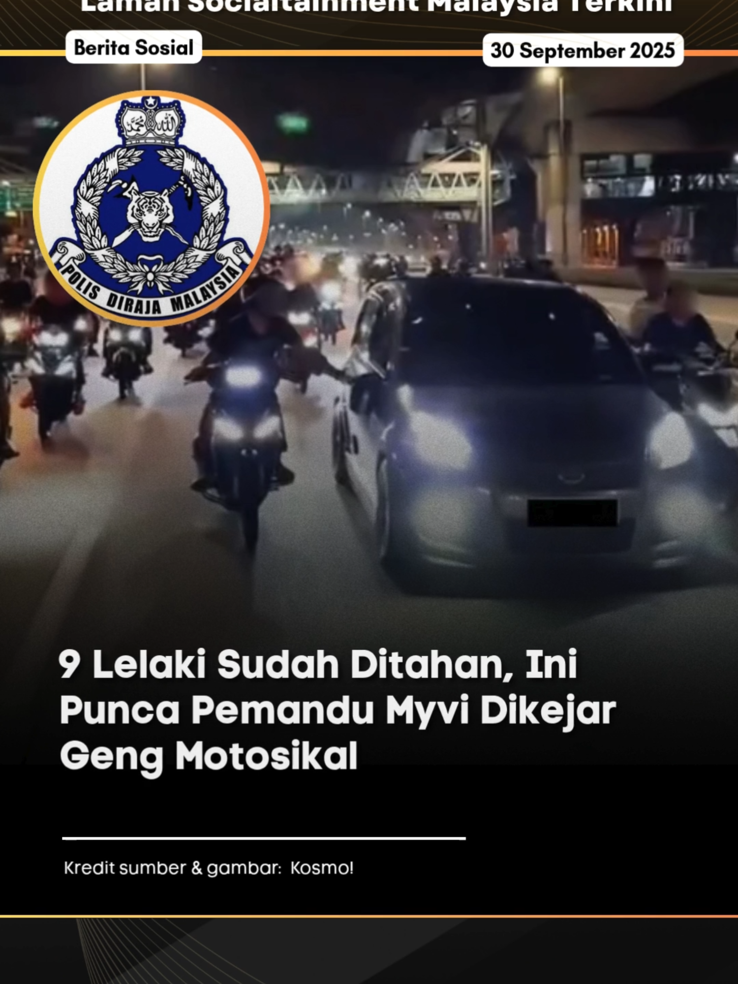 Seramai sembilan lelaki berusia antara 13 hingga 21 tahun ditahan di sekitar Puchong dan Shah Alam bagi membantu siasatan insiden tular sekumpulan penunggang motosikal mengejar dan mengepung sebuah kereta Myvi berhampiran Plaza Tol Batu 13. Menurut laporan, polis memaklumkan enam daripada suspek yang ditahan adalah bawah umur dan kesemua direman selama empat hari untuk disiasat mengikut Seksyen 279 dan Seksyen 427 Kanun Keseksaan. Untuk berita penuh boleh baca di kotak hijau di atas [ SIla layari www.lobakmerah.com untuk baca berita penuh sekiranya kotak hijau hilang ] Jangan lupa untuk Like, Comment. Share dan Follow Lobak Merah! 🧡 Terima Kasih! #fyp #news #trends #berita