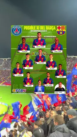 🔵🔴 Barcelona's possible starting XI for the match UEFA CHAMPIONS LEAGUE #2 2025-26, PARIS SAINT-GERMAIN VS FC BARCELONA.💙❤🔥 Coach: Hansi Flick Goalkeeper: Szczesny Center-Backs: Cubarsi and Eric Garcia Left-Back: Gerlad Martin Right-Back: Kounde Central Midfielder: Dani Olmo Left Midfielder: Pedri Right Midfielder: De Jong Center-Forward: Ferran Torres Left Forward: Rashford Right Forward: Lamine Yamal 🔵🔴 || Barcelona players confirmed to be absent from the Champions League match against Paris Saint-Germain (PSG) on October 1, 2025, are: 1. Fermín López: Injured 2. Gavi: Injured 3. Joan García: Injured / Torn Meniscus 4. Raphinha: Hamstring Injury / 3 weeks. 5. Marc-André ter Stegen: Injured. 6. Alejandro Balde: Hamstring Injury / Doubtful. 🔵🔴 || It's impossible to ignore Barcelona. I love Barcelona.💪💪 Visca Barcelona.💙❤🔥🔥 #fcbarcelona #Barça #fcbn #Barcelona 