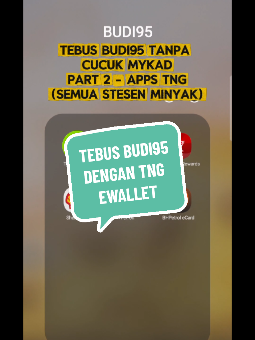 Replying to @atikaazali_Boleh tebus Budi95 dengan TNG ewallet tanpa cucuk mykad di semua petrol pump.  #budi95 