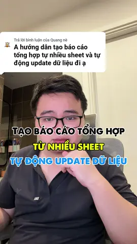 Cách tạo báo cáo tổng hợp từ nhiều sheet và tự động update dữ liệu  #tinhocmos #tinhocvanphong #exceltips 
