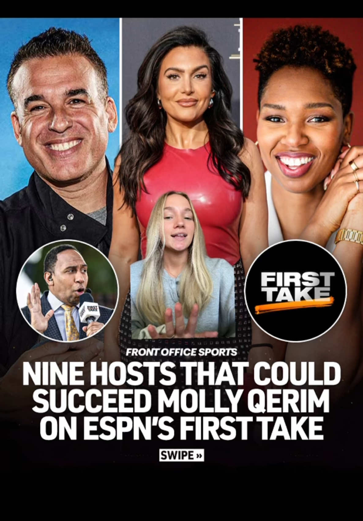 Nine hosts that could succeed Molly Qerim on ESPN’s First Take🎙️ #mollyqerim #espn #NBA #stephenasmith 