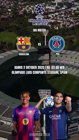 BARCELONA VS PSG #barcelona #jadwalbola #uefachampionsleague #psg  #luiscompanys 