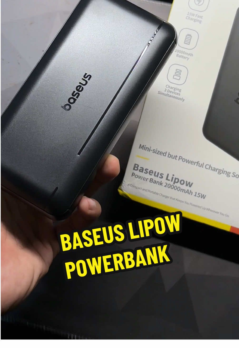 Baseus Lipow 20000mah Powerbank For Xiaomi HUAWEI Realme Techno Fast Charging Power Bank with 3A cable Phone Smartphone #baseus #baseuspowerbank #powerbank #fyp 