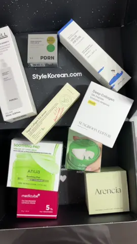 StyleKorean The Hype Lab Box 💜 💜 WHAT’S INSIDE THE SET? 💜 (1) [MEDICUBE] TXA Niacinamide Capsule Cream 55g Target skin pigmentation concerns with this cream, suitable for all skin types. (2) [AXIS-Y] Vegan Collagen Eye Serum 10ml Revitalize your tired eyes with this serum, specifically designed to hydrate and brighten the skin. (3) [Dr.Althea] Pure Grinding Cleansing Balm 50ml Melt away impurities with this soft, balm-like cleanser—gently removes makeup without irritation. (4) [ARENCIA] *renew* Fresh Green Rice Mochi Cleanser 120g Deeply cleanse, brighten, and moisturize with this gentle cleanser. (5) [Anua] Azelaic 10 Hyaluron Redness Soothing Pad Reduce redness and visibly troubled areas with this toner pad suitable for sensitive skin. (6) [VT Cosmetics] PDRN Essence Stick Balm Want instant glass skin effect on the go? Use this pocket-sized stick for quick touch-ups anywhere! (7) [SUNGBOON EDITOR] Deep Collagen Silk Peptide Intensive Ampoule 40ml From deep to fine wrinkles, this ampoule fills the skin with deep and rich nourishment with patented silk peptides and collagen threads. (8) [PURCELL] Pixcell Biom™ Tonic For Hair Density 130ml Improve scalp health and enhance hair density with this scalp care mist. (9) [ROUND LAB] Birch Juice Moisturizing Sun Cream 50ml The perfect hydrating, no white cast, sunscreen for under makeup and for everyday use. Hype Lab Box contains nine products from nine different companies, making it a truly unique collection that you will surely love it and fall for it. Amazing and affordable skincare products. This box gathers all the most popular K-Beauty products in one place, giving all skincare fanatics the chance to try trending favorites together. What a great box of goodies!  @stylekorean_global @hola_stylekorean @stylekorean_mena @moida.official @stylekorean_europe #stylekoreanamb_septemberbox #kbeauty #thehypelabbox #stylekoreanbox #koreanskincare 