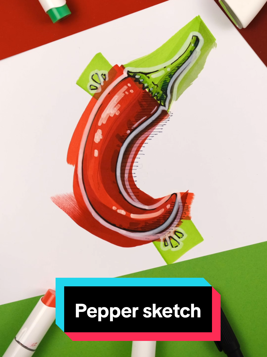 Feel the heat! 🟥 You can find full process videos and more on my patreon!
 Prints are available at: stevendegroot.com or link in my bio
 .
 .

 #Pepper #idsketches #designsketch #industrialdesign #spice
