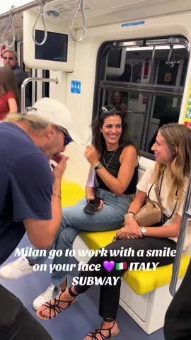 Milan go to work with a smile on your face 💜🇮🇹 ITALY SUBWAY