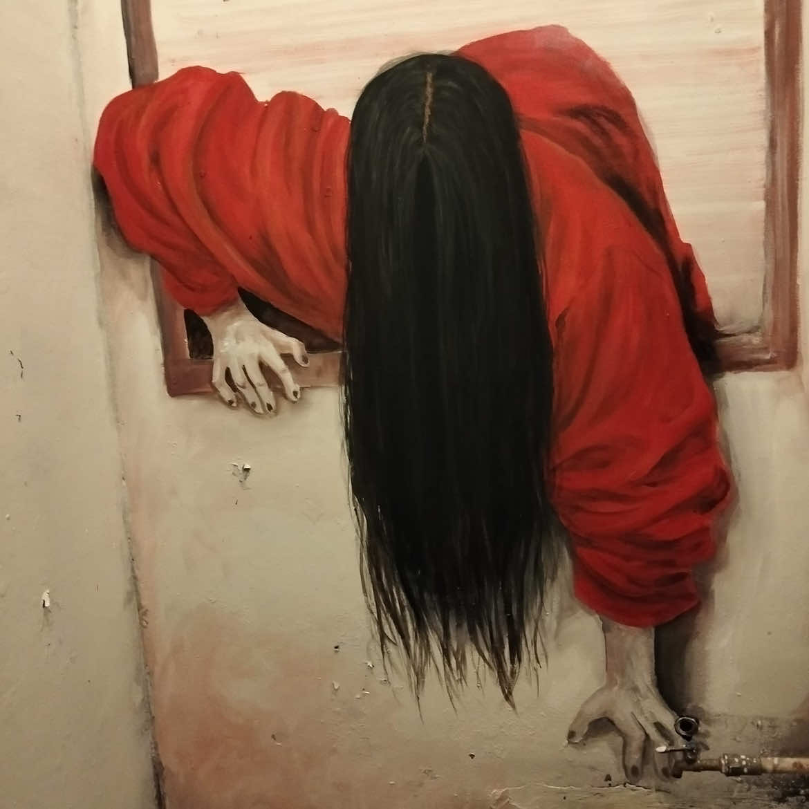 Ke toilet mau buang air ❌ Ke toilet uji nyali ✔️ #sadako #fyppppppppppppppppppppppp #ujinyali #grafitti #mural 