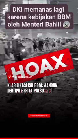 Berita tentang kebijakan BBM oleh Menteri Bahlil yang memicu keresahan di DKI Jakarta ternyata tidak benar. Isu ini beredar luas di media sosial dan menimbulkan kegaduhan publik. Setelah dilakukan penelusuran, klaim tersebut dipastikan sebagai informasi palsu. Publik diimbau untuk lebih berhati-hati dan teliti dalam memilah informasi, terutama di platform digital. Masyarakat diminta untuk mengandalkan saluran resmi pemerintah untuk memperoleh informasi yang valid terkait kebijakan energi nasional. Dengan demikian, publik dapat terhindar dari berita bohong yang sengaja dibuat untuk menimbulkan keresahan. #VoxIndonesia #Viral #Trending