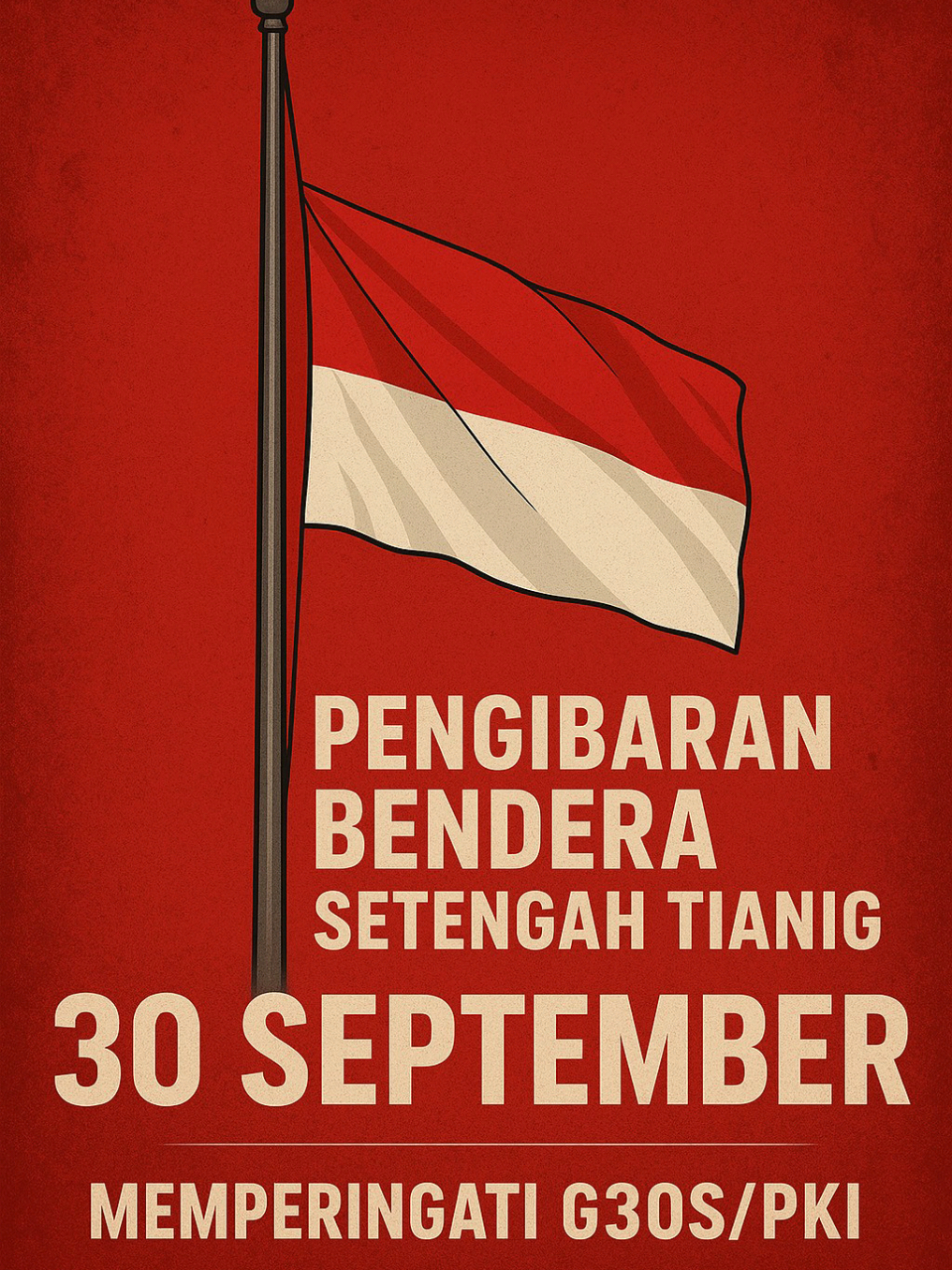 Pengibaran bendera setengah tiang pada 30 September merupakan peringatan penting dalam sejarah Indonesia untuk mengenang peristiwa Gerakan 30 September 1965 (G30S) 🚩. ➤ Peristiwa ini terjadi pada malam 30 September hingga 1 Oktober 1965, melibatkan penculikan dan pembunuhan enam jenderal serta satu perwira TNI Angkatan Darat oleh sekelompok anggota militer 💔. ➤ Pengibaran bendera setengah tiang memiliki makna mendalam sebagai simbol duka cita dan penghormatan kepada para pahlawan yang gugur dalam peristiwa tersebut 🙏. Ini juga menjadi simbol berkabung nasional untuk mengenang peristiwa tragis G30S. ➤ Pada hari ini, masyarakat Indonesia mengenang kembali peristiwa tersebut dengan penuh kesedihan dan penghormatan 🌹. Pengibaran bendera setengah tiang merupakan salah satu cara untuk menghormati jasa dan pengorbanan para pahlawan yang gugur. ➤ Pengibaran bendera setengah tiang juga menjadi kesempatan bagi masyarakat untuk merefleksikan diri tentang pentingnya persatuan dan kesatuan bangsa 🇮🇩. Dengan mengenang peristiwa G30S, kita dapat memperkuat komitmen untuk menjaga keutuhan bangsa dan negara. #g30september #g30spki #dkhistory #benderasetengahtiang #fypppppppppppppppppppppppppppppppppppppppppppppppppppppppppppppppppppp 