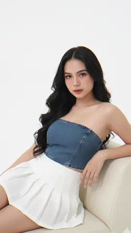 1. buka gemini AI 2. buatlah promat seperti ini. ⁠  *Buatlah foto tanpa mengubah    wajah aslinya, bidikan sedang potret studio mode seorang wanita muda asia timur yang cantik dengan rambut hitam tebal dan bergelombang panjang, Dia mengenakan tube top jeans warna navy dan rok mini lipit putih. Dia berpose dengan elegan dan anggun bersandar dikursi cream minimalis dengan latar belakang putih yang solid dan semarak. Pencahayaan studio yang lembut, fokus yang tajam, fotografi resolusi tinggi. #CapCut#jj#geminiaipro#fyp 