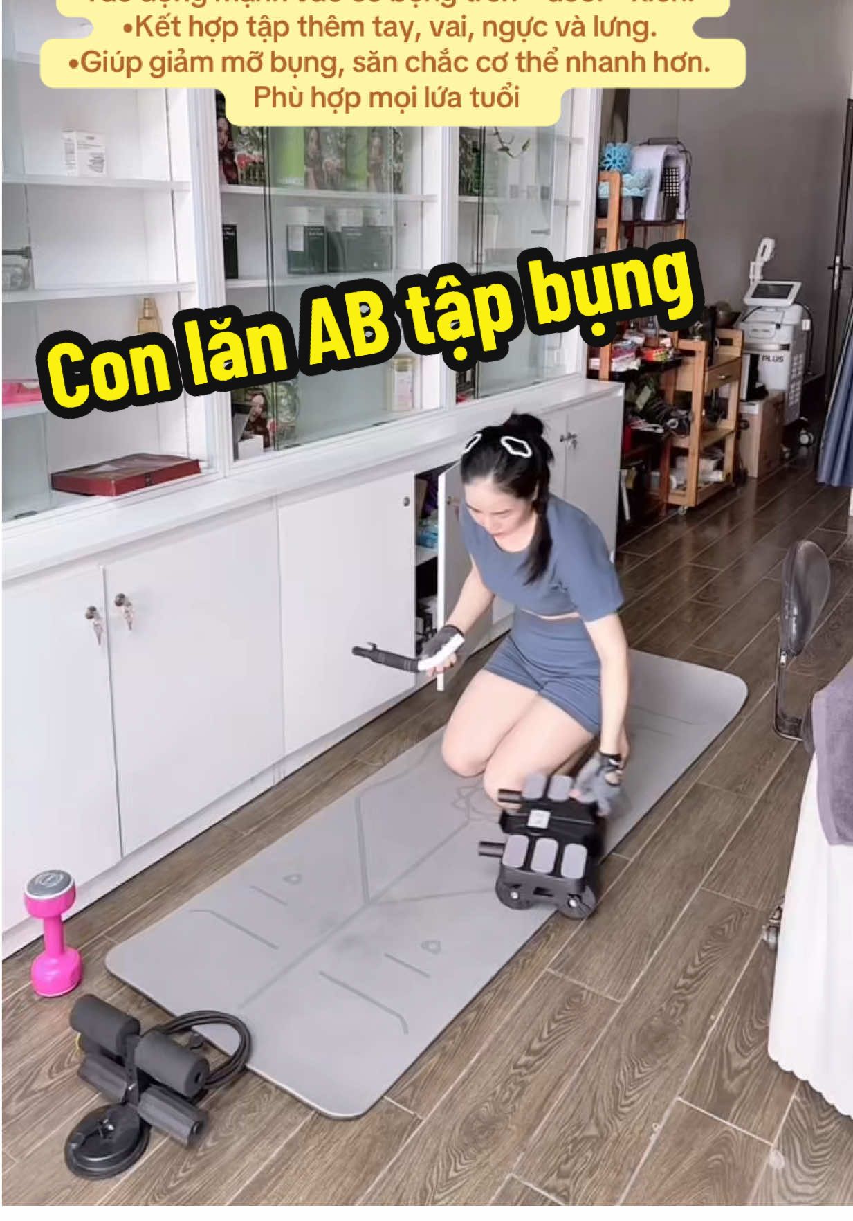 Con lăn tập bụng#giangtuoity #conlan #conlantapbungtroluc #dongluctapluyen #xuhuong 