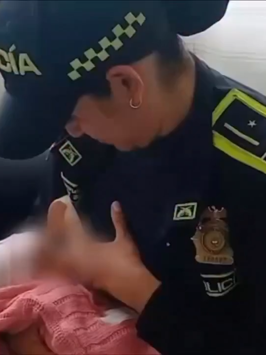 Patrullera de la Policía amamantó a bebé hallada en malas condiciones en la terminal El Salitre, occidente de Bogotá. La pequeña quedó en manos del ICBF. Video: Policía Metropolitana de Bogotá - lalupanews.com