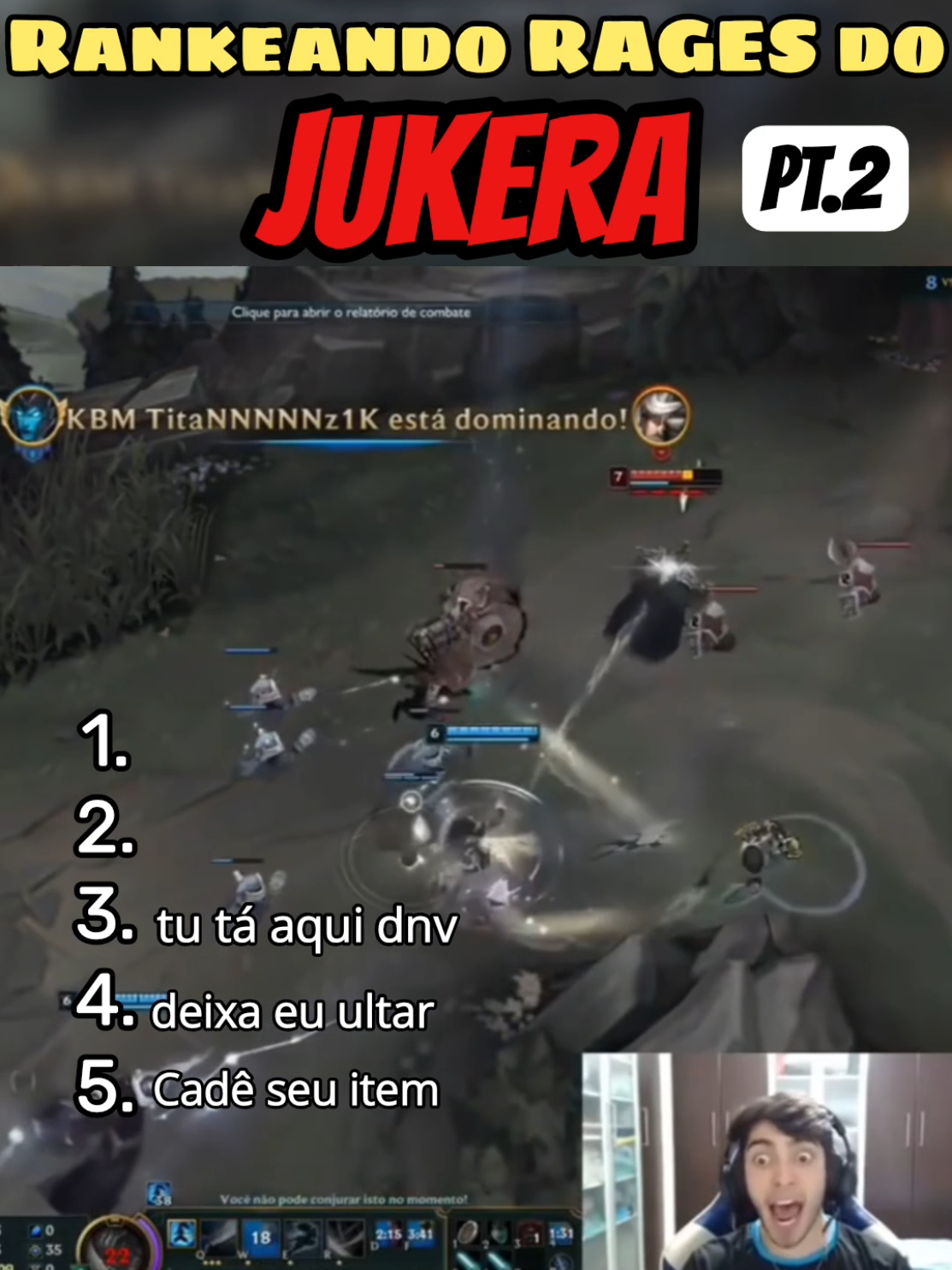 Rankeando RAGES do JUKES pt.2 #gaming #leagueoflegends #lolclips #cblol #jukes  créditos: jukes.tv