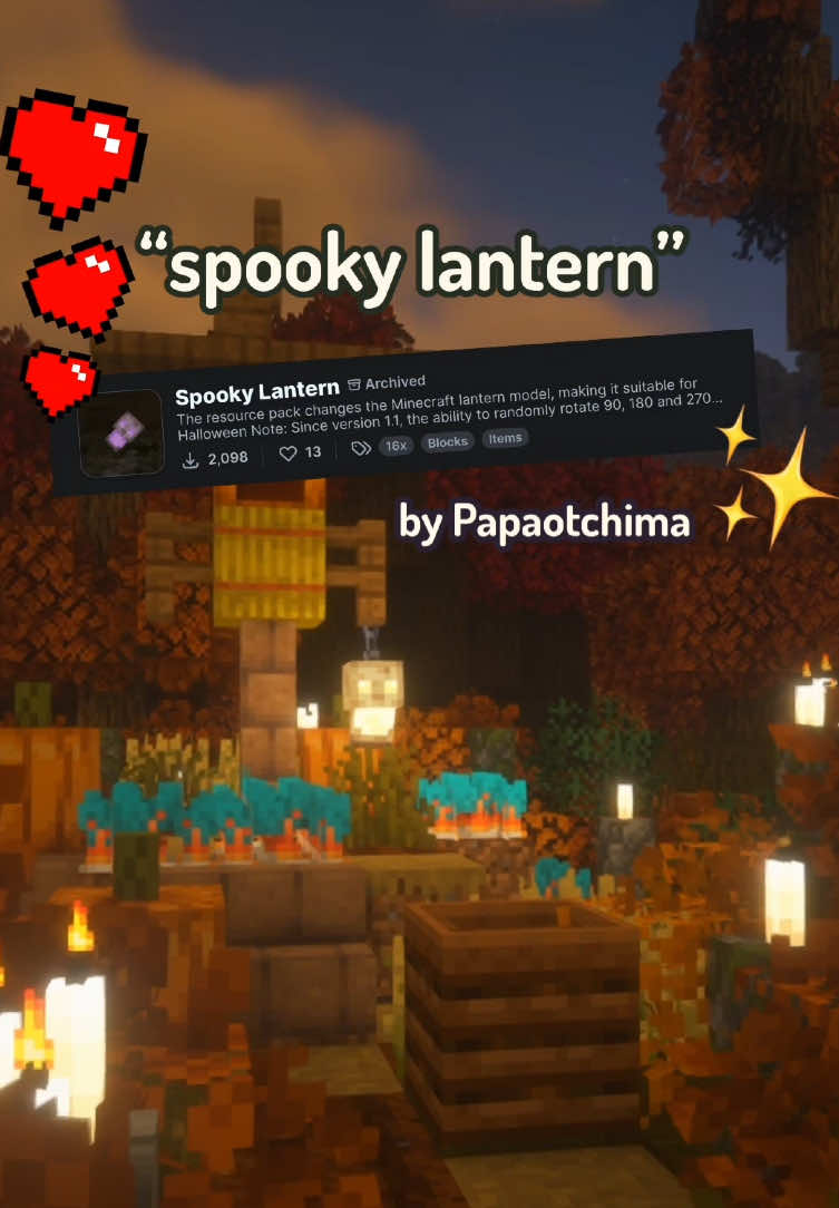 We’re getting seriously spooky in time for Halloween! 🎃 💀✨ - “Spooky Lantern” by Papaotchima - #minecraftmod #minecraftaddon #minecrafttexturepack #minecrafthalloween #halloween Keywords: spooky, Halloween, autumn, fall, modrinth