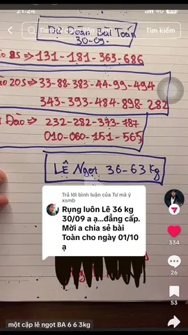 Trả lời @Tư mã ý xsmb                              Toán BẮC* 01-10