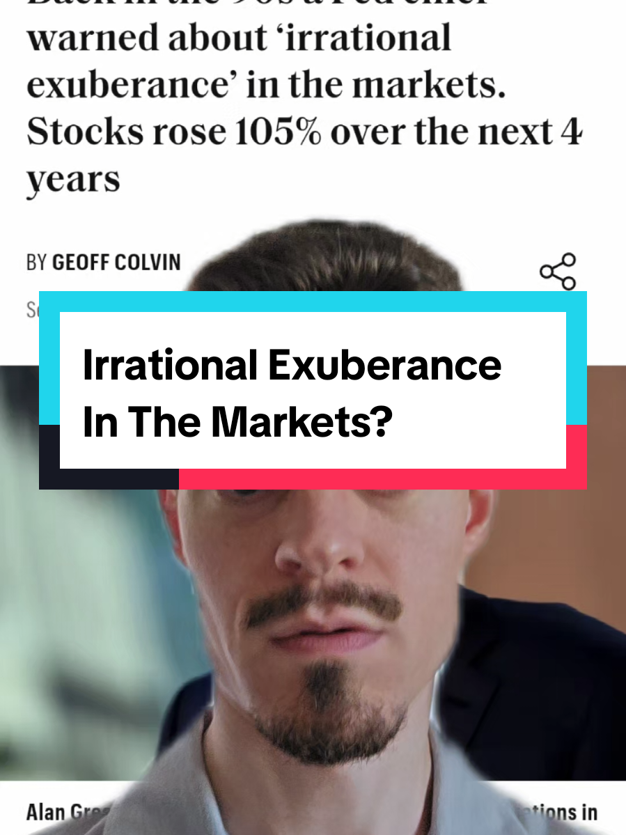 Is the stock market overvalued? Some seen to think so, including the chairman of the federal reserve himself, Jerome Powell. A recent conference seemed similar to the irrational exuberance statements Alan Greenspan made of the stock market in the 90s.  Does that mean we're in the verge of a bubble bursting? It's possible. The AI craze parallels the Tech Bubble of the 90s. No one has a crystal ball, but much of the recent economic data hasn't been good.  Unemployment is up, inflation is persistently high, American consumers have a record level of debt and record low savings, and Americans are now workg multiple jobs just to stay afloat. All signs if a sick economy.  Is it time to protect some of your money? If you're close to retirement or already retired, you might want to lock in your gains and de-risk at least a portion of your wealth.  If the stock market is in a bubble fueled by irrational exuberance, the downside could be huge. If you can't afford the risk, make some changes now while you can! Comment 