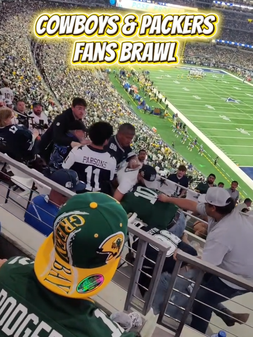 Dallas Cowboys and Packers Fans Brawl During the Game Sunday Night #nfl #football #fyp #viral #CapCut 